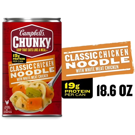 Campbell's Chunky Classic Chicken Noodle Soup, 18.6 oz Can