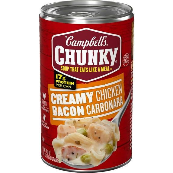 Campbell's Chunky Creamy Chicken Bacon Carbonara Soup, 18.8 oz Can