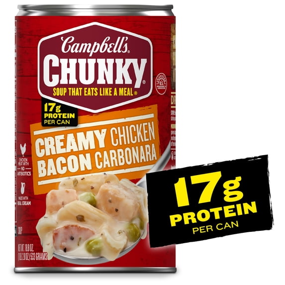 Campbell's Chunky Creamy Chicken Bacon Carbonara Soup, 18.8 oz Can
