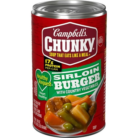 Campbell's Chunky Healthy Request Sirloin Burger with Country Vegetables Soup, 18.8 oz Can
