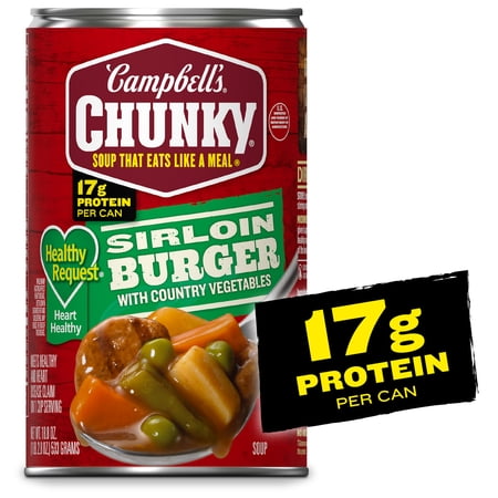 Campbell's Chunky Healthy Request Sirloin Burger with Country Vegetables Soup, 18.8 oz Can