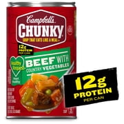 Campbell’s Chunky Healthy Request Soup, Ready to Serve Beef Soup with Country Vegetables, 18.8 oz Can