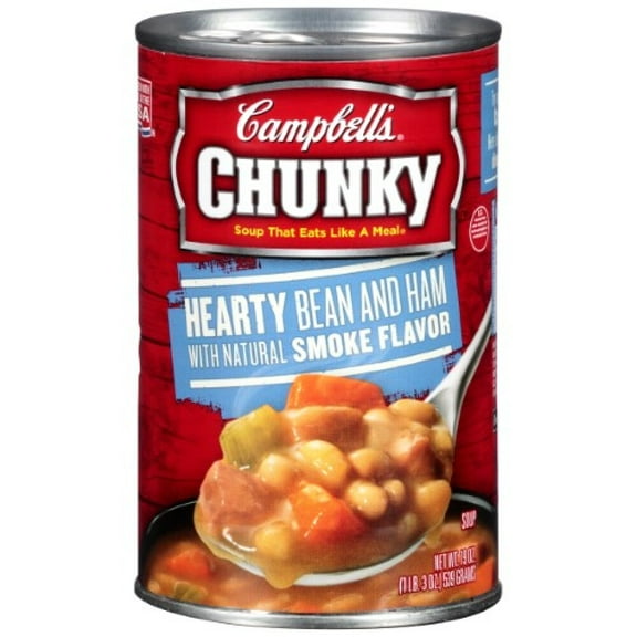 Campbell's Chunky Hearty Bean & Ham Soup 19 oz (Pack of 48)