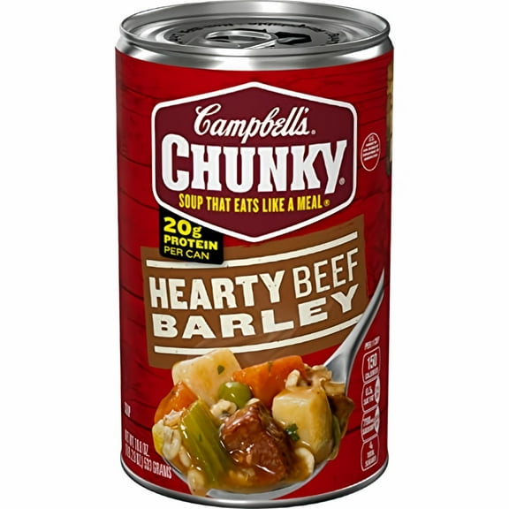 Campbell's Chunky Hearty Beef Barley Soup 18.8 oz. (Pack of 32)