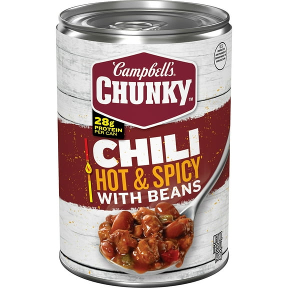 Campbell’s Chunky Hot and Spicy Chili with Beans, 16.5 oz Can