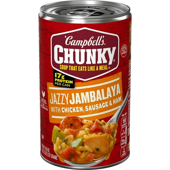 Campbell's Chunky Jambalaya With Chicken, Sausage & Ham - 18.6 oz (Pack of 1)