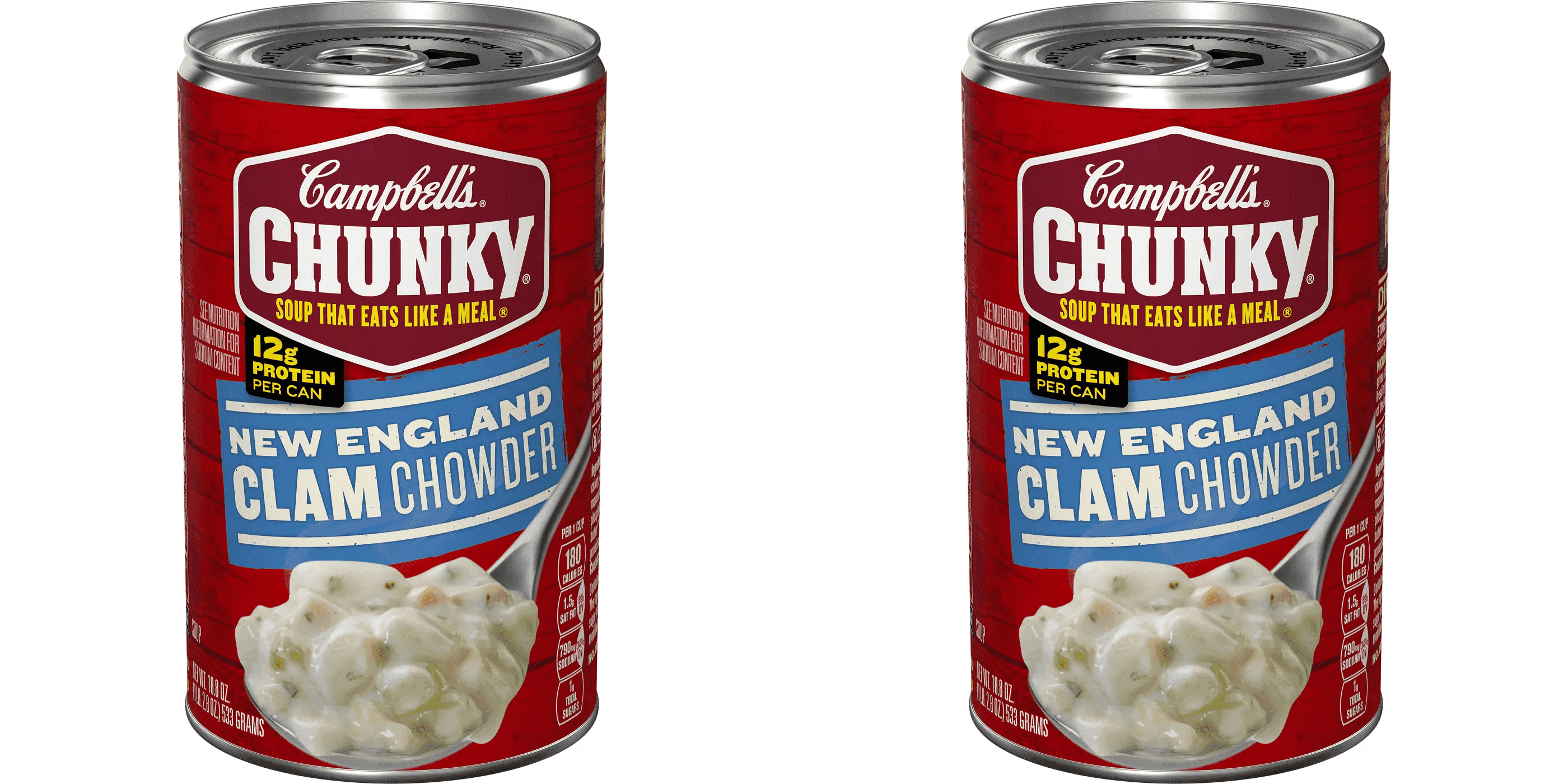 Campbell's Chunky New England Clam Chowder, 18.8 oz pack of 2 - Walmart.com
