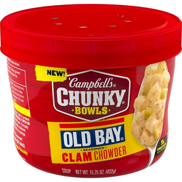 Campbells Chunky OLD BAY Seasoned Clam Chowder, 15.25 oz, (Pack of 4)