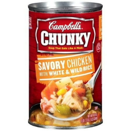Campbell's Chunky Savory Chicken with White & Wild Rice Soup (Pack of 48)