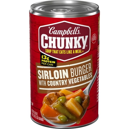 Campbell’s Chunky Sirloin Burger Vegetable Beef Soup, 18.8 oz Can, (Pack of 4)