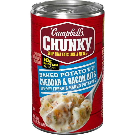 Campbell’s Chunky Soup, Baked Potato with Cheddar and Bacon Bits Soup, 18.8 oz Can