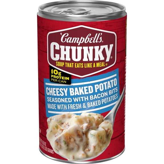 Campbell’s Chunky Soup, Baked Potato with Cheddar and Bacon Bits Soup, 18.8 oz Can