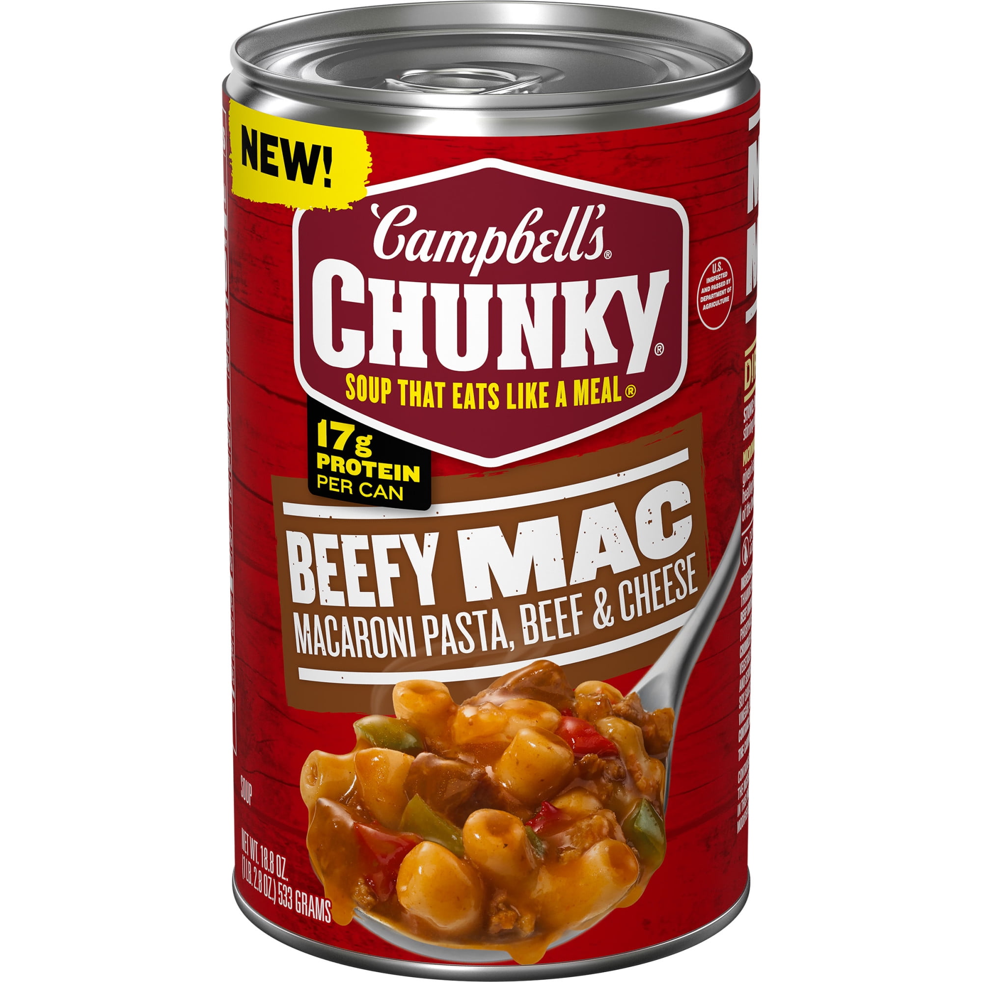 Campbells Chunky Beefy Mac Soup, 18.8 oz Can