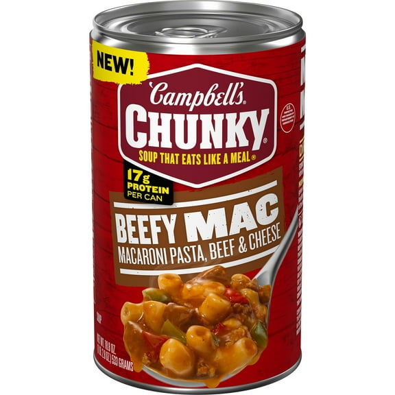Campbell’s Chunky Beefy Mac Soup, 18.8 oz Can