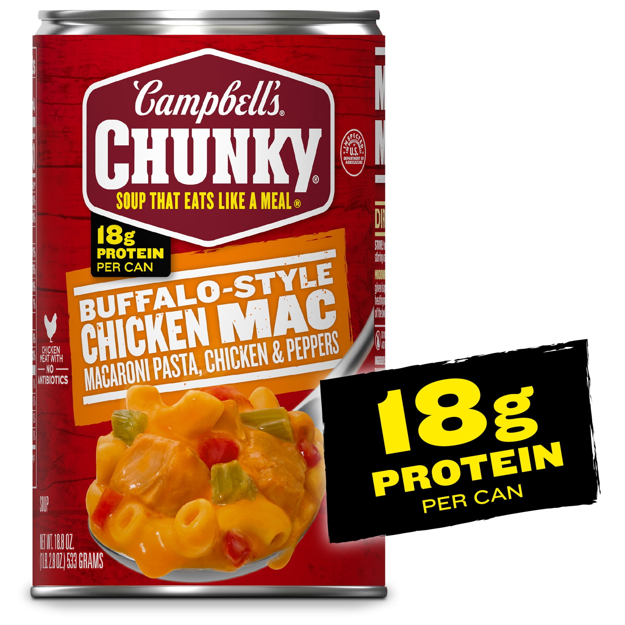 Chunky, Soup, 18.8 oz Can, Buffalo-Style Chicken Mac - Walmart.com