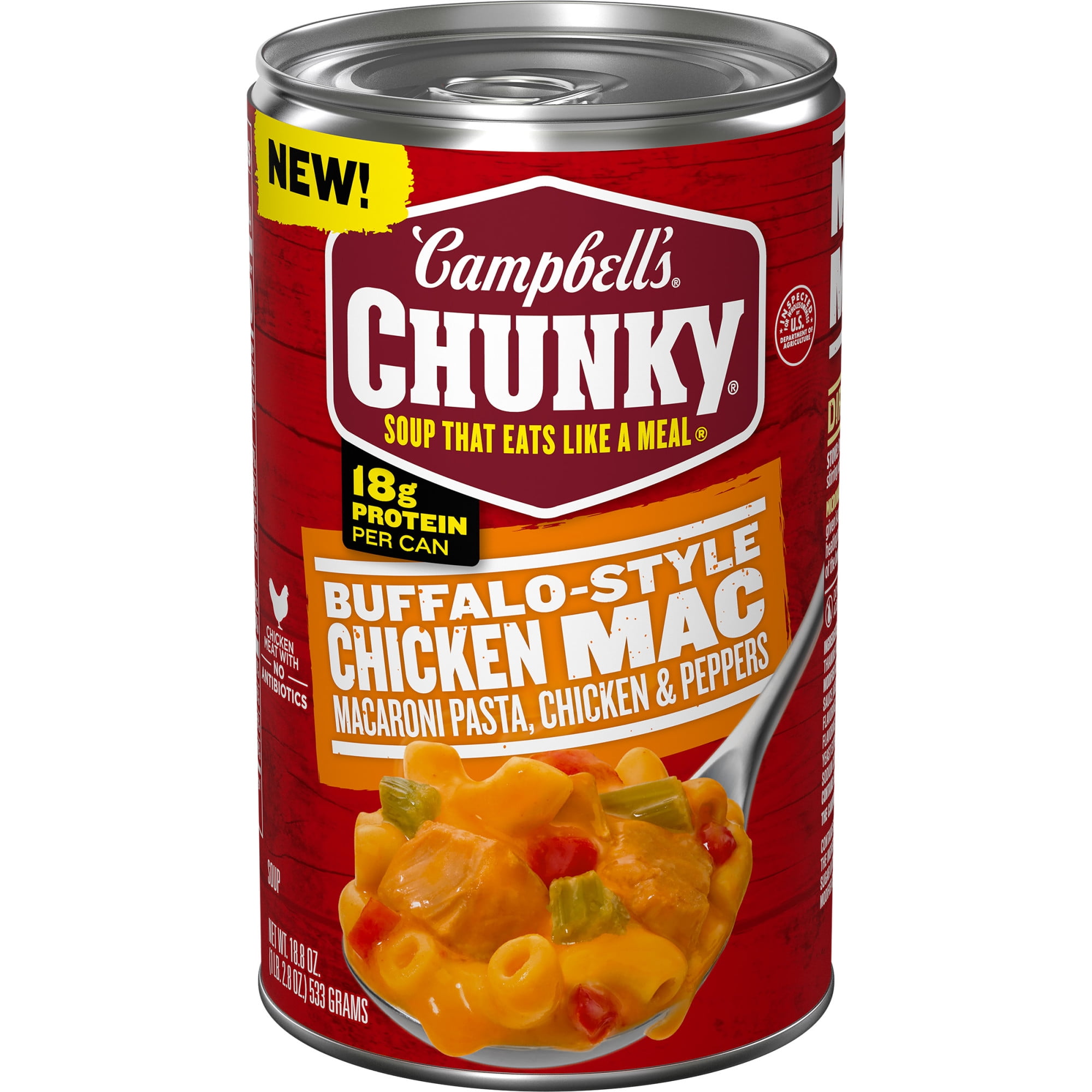 Campbells Chunky Buffalo-Style Chicken Mac Soup, 18.8 oz Can