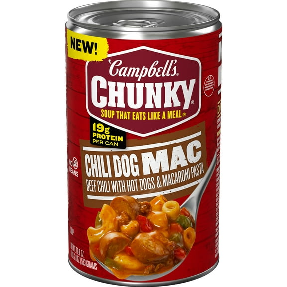 Campbells Chunky Chili Dog Mac Soup, 18.8 oz Can