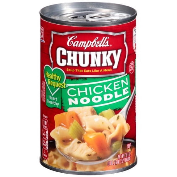 Campbell's Chunky Soup, Healthy Request Chicken Noodle Soup, 18.8 Ounce Can (Pack of 3)