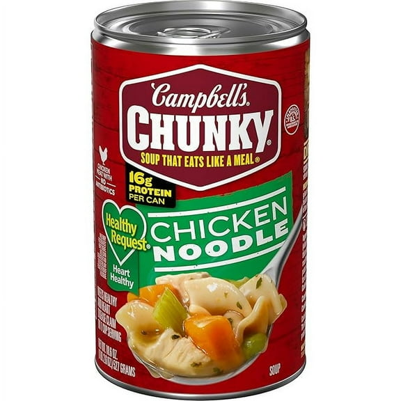 Campbell's Chunky Soup, Healthy Request Chicken Noodle Soup, 18.8 Ounce Can