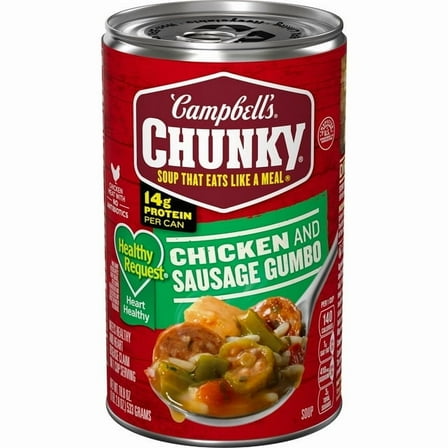 Campbell's Chunky Soup, Healthy Request Chicken and Sausage Gumbo 18.8 oz Can (Pack of 3)
