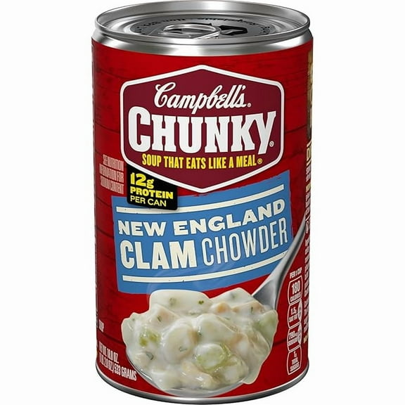 Campbell's Chunky Soup, New England Clam Chowder, 18.8 Oz Can