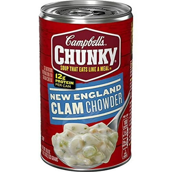 Campbell's Chunky Soup,New England Clam Chowder, 18.8 oz, 2 Pack