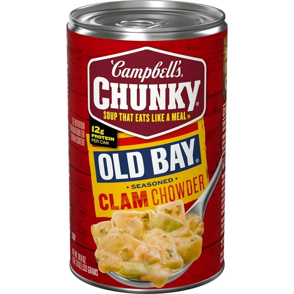 Campbell's Chunky Soup, OLD BAY Seasoned Clam Chowder 18.8 oz Can (Pack of 7)