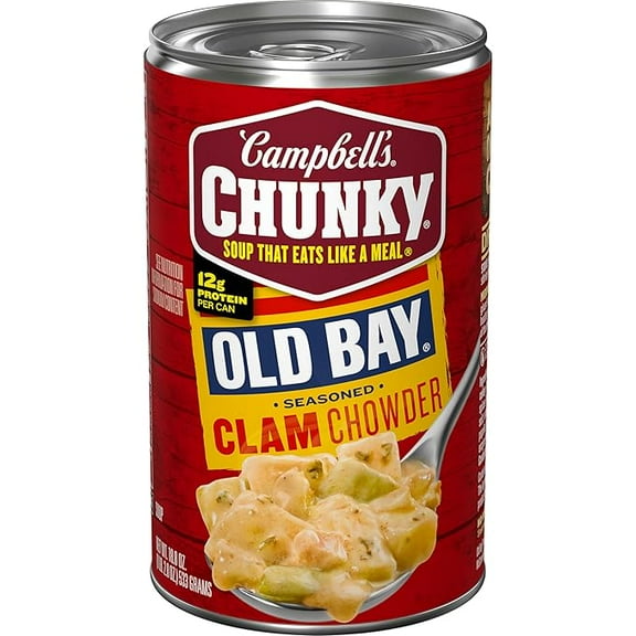Campbell's Chunky Soup, OLD BAY Seasoned Clam Chowder, 18.8 oz Can