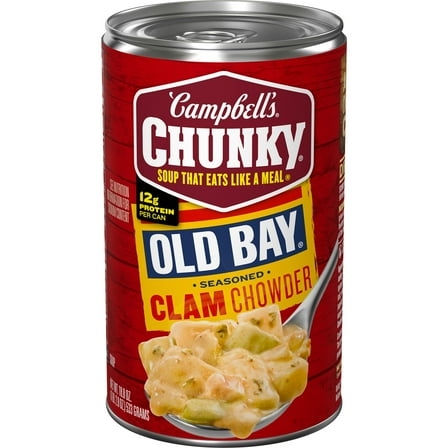 Campbell's Chunky Soup, OLD BAY Seasoned Clam Chowder, 18.8 oz Can