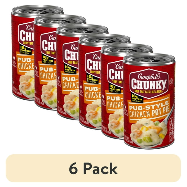 (6 pack) Campbell's Chunky Soup, PubStyle Chicken Pot Pie Soup, 18.8