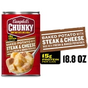 Campbell's Chunky Soup, Ready to Serve Baked Potato with Steak and Cheese Soup, 18.8 oz Can