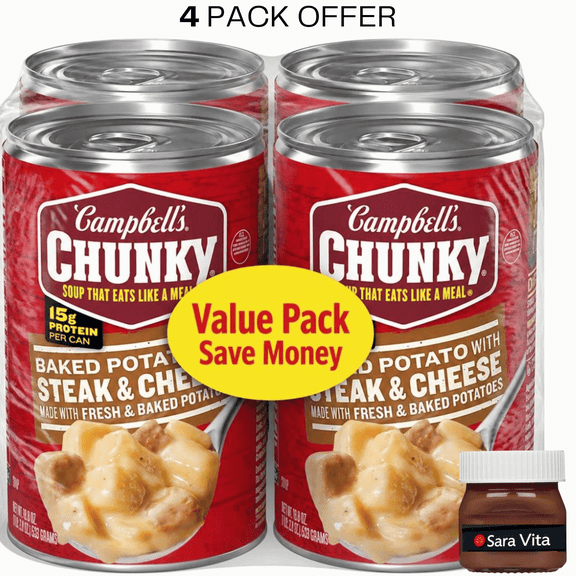 Campbell's Chunky Soup, Ready to Serve Baked Potato with Steak and Cheese Soup, 18.8 oz
