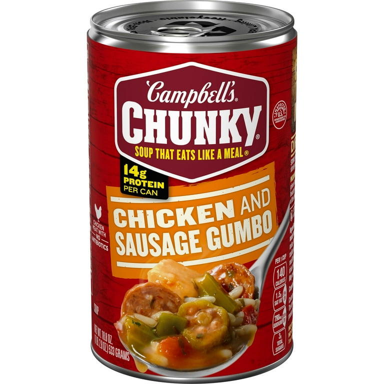 Campbell's Chunky Soup, Ready to Serve Chicken and Sausage Gumbo, 18.8 oz  Can - Walmart.com