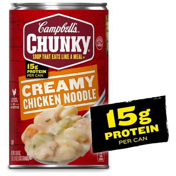 Campbell's Chunky Soup, Ready to Serve Creamy Chicken Noodle Soup, 18.8 oz Can
