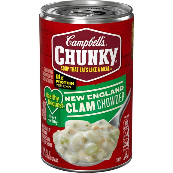 Campbell's Chunky Soup, Ready to Serve Healthy Request New England Clam Chowder, 18.8 oz Can