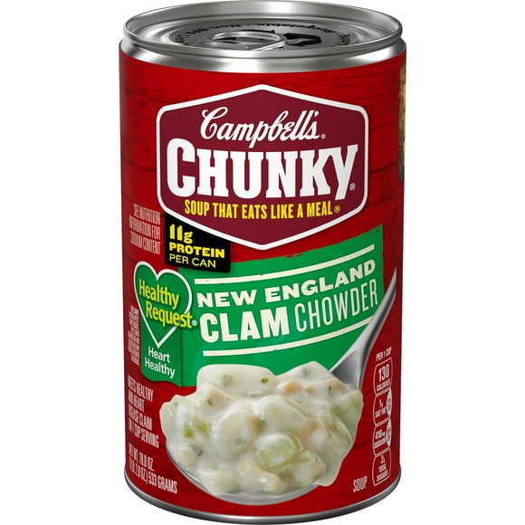 Campbell's Chunky Soup, Ready to Serve Healthy Request New England Clam Chowder, 18.8 oz Can