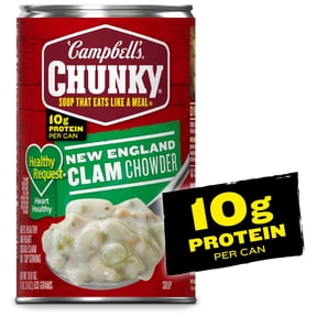 Campbell's Chunky Soup, Ready to Serve Healthy Request New England Clam Chowder Soup, 18.8 oz Can