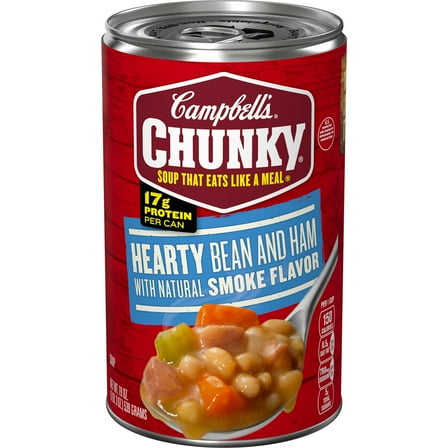 Campbell’s Chunky Soup, Ready to Serve Hearty Bean Soup with Ham, 19 oz Can