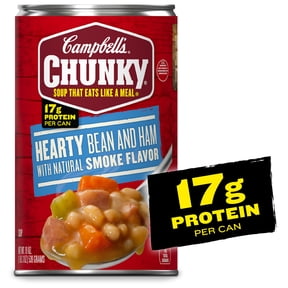 Campbell’s Chunky Soup, Ready to Serve Hearty Bean Soup with Ham, 19 oz Can
