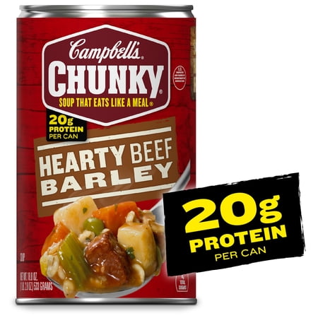 Campbell's Chunky Soup, Ready to Serve Hearty Beef and Barley Soup, 18.8 oz Can