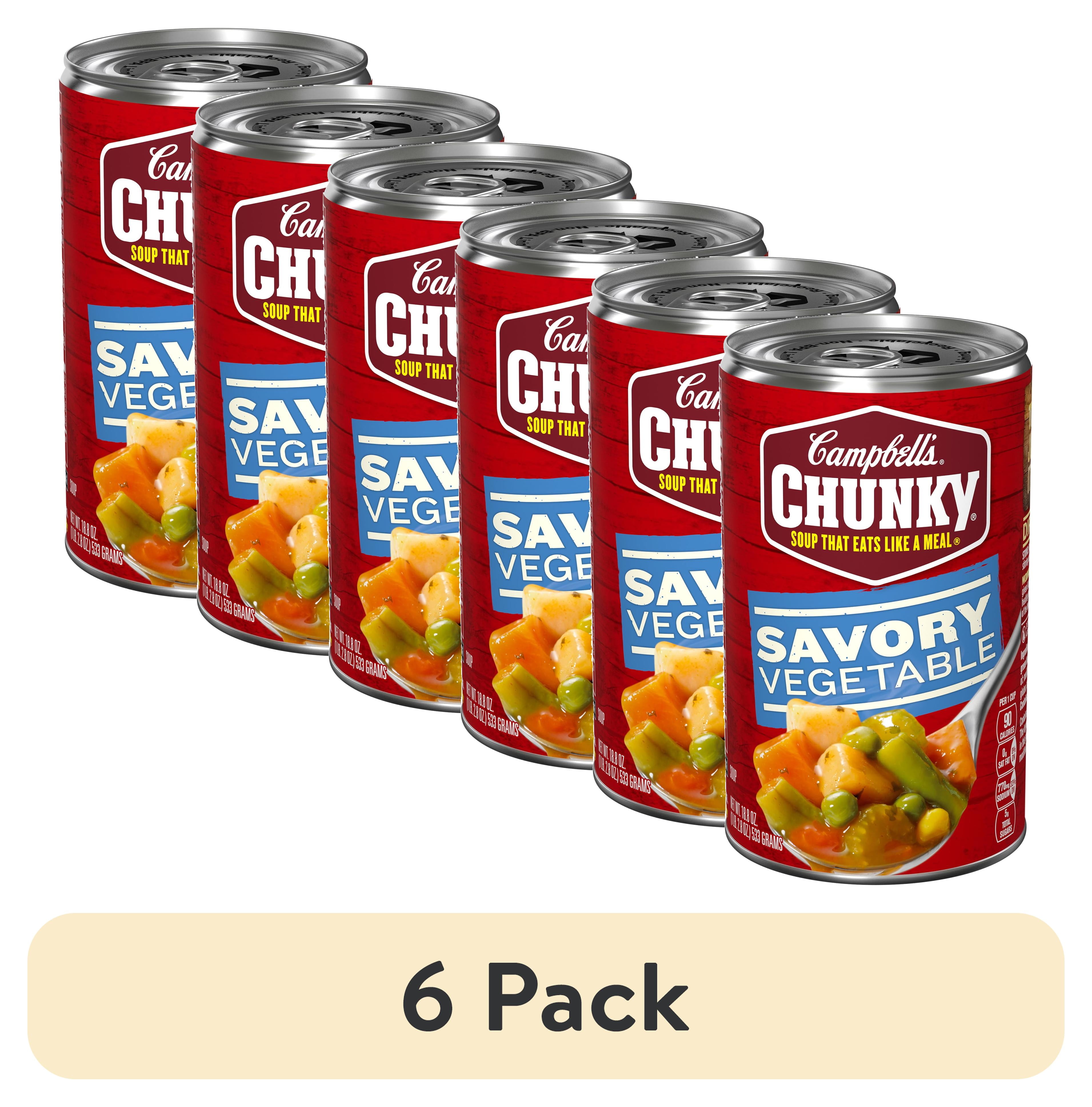(6 pack) Campbell’s Chunky Soup, Ready to Serve Savory Vegetable Soup