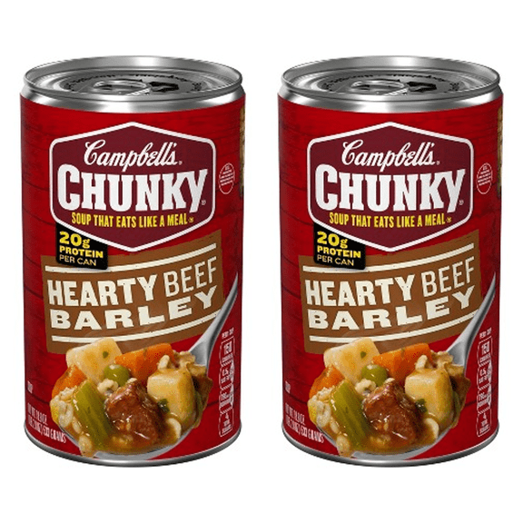 Campbells Chunky Soup, Ready to Serve Sirloin Steak with Hearty Vegetables Soup, 18.8 oz Can, (Pack of 2)