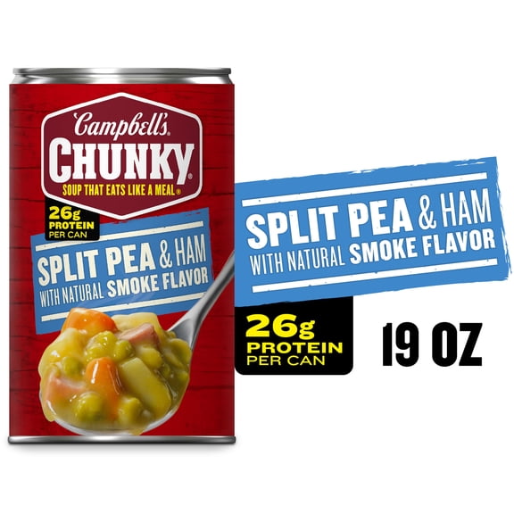 Campbell’s Chunky Soup, Ready to Serve Split Pea Soup with Ham, 19 oz Can