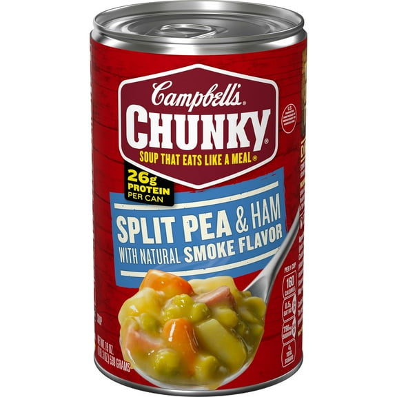 Campbell’s Chunky Soup, Ready to Serve Split Pea Soup with Ham, 19 oz Can
