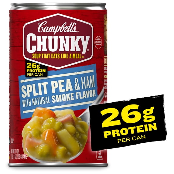Campbell’s Chunky Soup, Ready to Serve Split Pea Soup with Ham, 19 oz Can