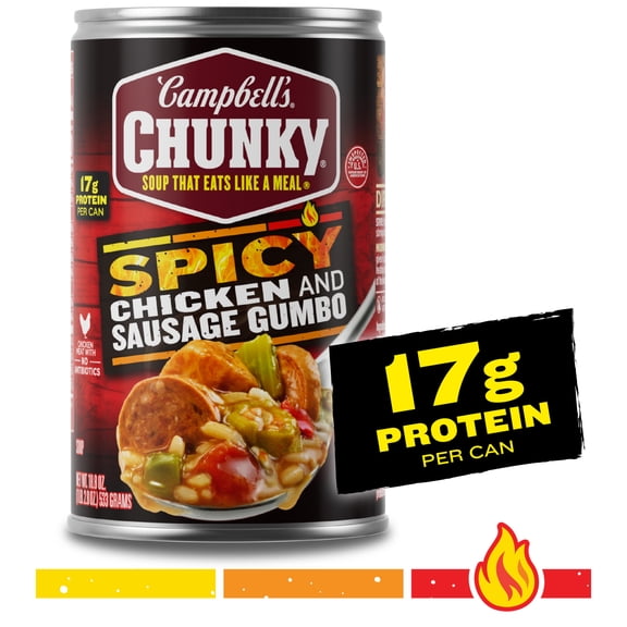 Campbell's Chunky Soup, Spicy Chicken and Sausage Gumbo, 18.8 oz Can