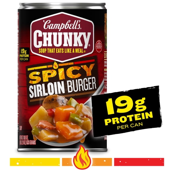 Campbell's Chunky Soup, Spicy Sirloin Burger Soup, 18.8 oz Can