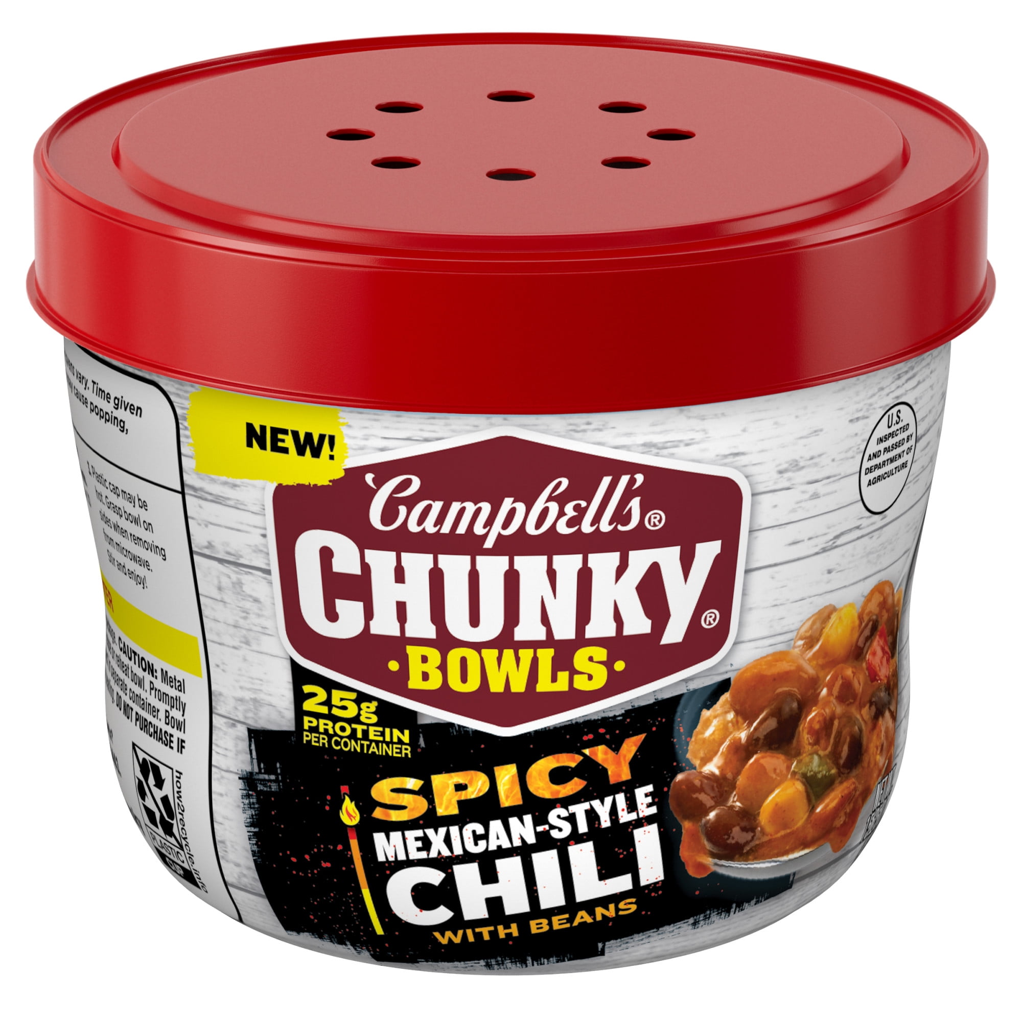 Campbell’s Chunky Spicy Mexican-Style Chili with Beans, 15.25 oz Bowl