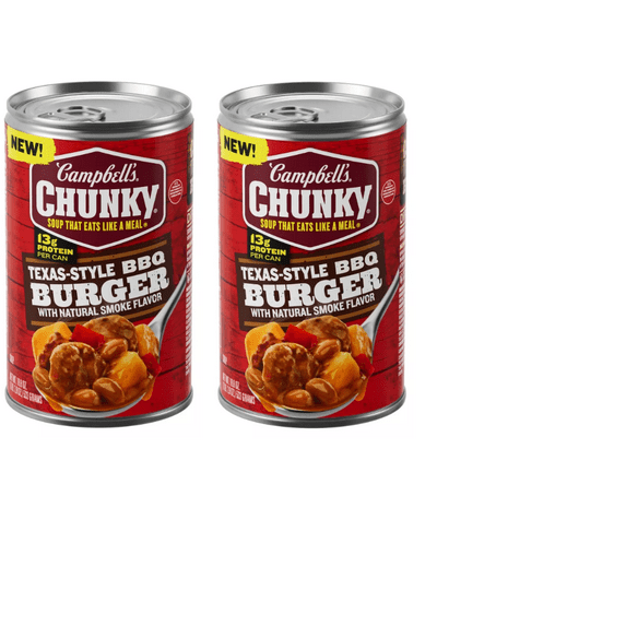 Campbell's Chunky Texas-Style BBQ Burger with Natural Smoke Flavor Soup - 18.8oz-pack of 2