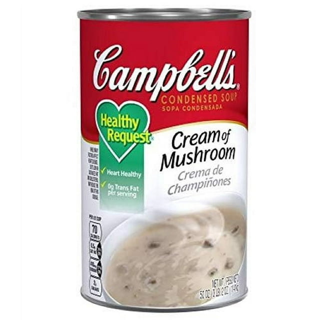 Campbell's Classic Healthy Request Cream Of Mushroom Condensed Shelf Stable Soup, 50 oz - Case of 12